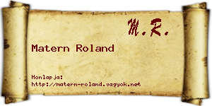 Matern Roland névjegykártya